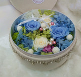 蓝色致爱 绿蔷薇永生玫瑰保鲜花礼盒生日爱情送花全国顺丰包邮