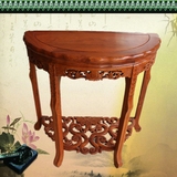 花梨木半圆台半圆桌 红木家具半月桌玄关台靠墙桌实木月牙桌供桌