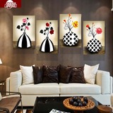 壁画 客厅装饰画 现代卧室简约挂画 沙发背景墙画 无框画抽象花瓶