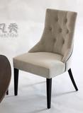 餐椅布沙发椅新古典欧式美式乡村书房椅现代北欧简约实木脚软包椅
