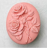 两朵玫瑰肥皂模具 手工皂模 硅胶模具 香皂模 硅胶皂模