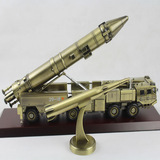 东风21C导弹发射车古铜色DF模型军车1:35导弹合金古铜军事礼品