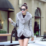 2015新款韩版女装冬装短款时尚收腰毛呢外套女毛领修身羊毛大衣