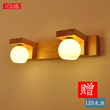 LED实木壁灯 中式韩式楼梯过道卫生间镜前灯卧室床头灯 简约灯具