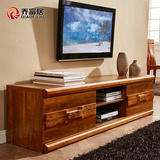 乔富居卧室电视机柜 多功能桃色现代中式电视柜 实木家具组合小户