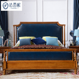 法西欧 美式床全实木床欧式双人床深色储物床1.8米复古乡村婚床