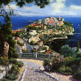 风景油画素材 欧洲小岛风情 古镇风光 唯美场景绘画参考M177