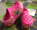 现货美国代购crocs卡洛驰童鞋男女童凉鞋闪灯led灯粉色蝴蝶kitty