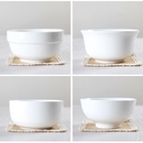 纯白饭碗 家用 陶瓷碗 吃饭瓷碗 大号简约创意米饭碗碟套装 中式