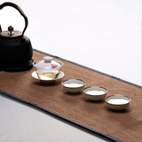 茶席麻布桌旗禅意亚麻棉麻布艺茶垫创意日式干泡茶盘垫茶具零配件