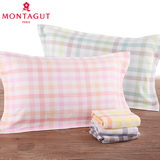 【天猫超市】Montagut/梦特娇枕巾 方格纱布枕巾2条装 大包装