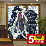 个性创意人物墙纸抽象油画艺术壁画西餐厅酒吧客厅电视背景墙壁纸