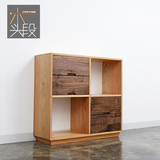 北欧宜家日式风格简约现代纯实木格子置物架客厅抽屉边柜可定制