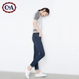 C＆A女式基本低腰款紧身牛仔裤 2016秋季新款薄小脚裤CA100001281