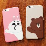 韩国LINE FRIENDS正品 可爱布朗熊苹果6手机壳iPhone6 plus手机壳
