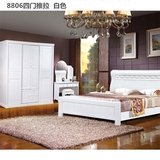 卧室家具简约实木原木 橡木衣柜开门推拉移门2 3 4 5 6门简易白色