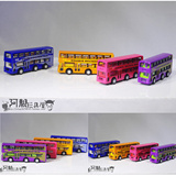 儿童宝宝小玩具合金回力公共汽车模型 迷你伦敦双层观光巴士公交
