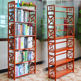 实木书架创意高层书柜学生实用层架储物架红木色置物架简易落地架