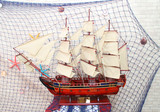 帆船模型拼装 一帆风顺摆件 实木帆船 办公室客厅会议室桌面摆设