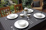 欧式桌布布艺 简约格子餐桌布台布茶几布 防水耐脏深色桌布 棕黑