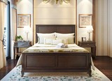 美式乡村双人床纯实木床复古新婚床1.51.8米新古典中式床定制宜家