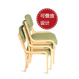 实木餐椅家用现代简约布艺书桌椅 原木单人椅电脑椅子办公 椅