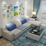 易达彼思小户型布艺沙发组合现代日式简约客厅转角可拆洗布沙发