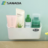 日本进口浴室吸盘收纳盒沥水架卫生间置物架卫浴牙膏洗面奶整理架