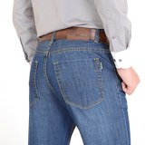 夏季薄款NIAN JEEP牛仔裤男士修身直筒中腰商务休闲牛仔裤男裤子