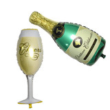 生日派对装饰超大香槟酒瓶酒杯气球婚庆周岁开业周年庆酒会布置