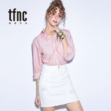 TFNC2016韩版学生竖条纹衬衣女长袖百搭休闲范宽松纯棉打底OL衬衫