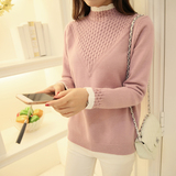2015冬装新款韩版小高领女士毛衣纯色百搭套头长袖针织衫打底衫