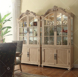 欧式实木雕花衣柜法式复古做旧储物柜美式乡村大型衣柜可定制