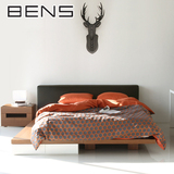 BENS奔斯现代板式床板式烤漆双人床榻榻米床1.5米小户型床包邮503