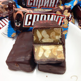 进口俄罗斯棕小熊士力架巧克力花生夹心牛奶糖果零食250g满39包邮