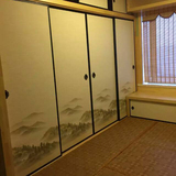 日式和室榻榻米福斯玛衣柜可定做移门推拉门彩绘门日式实木隔断门