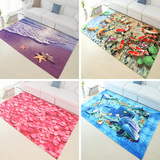 潮牌地毯个性夏天儿童房卧室客厅茶几毯地中海长方形3d图案地毯