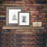 墙上置物架层架创意复古铁艺书架子展示架实木机顶盒一字隔板搁板