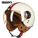 BEON摩托车头盔男女半覆式哈雷盔太子盔电动车安全帽四季通用110B