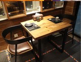 美式复古铁艺实木餐桌椅组合休闲桌椅时尚餐厅咖啡厅桌椅奶茶酒吧