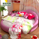 奥妮帝斯儿童卡通床粉色布艺床儿童卧室家具1.9米圆床儿童床女孩