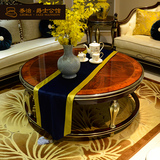 美式欧式家具实木大小茶几沙发边桌咖啡桌椭圆形现代大小户型茶几