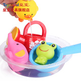 Toyroyal日本皇室宝宝洗澡玩具 儿童软胶戏水小黄鸭青蛙喷水套装