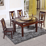 餐桌大理石餐桌可伸缩折叠餐桌椅组合实木多功能餐桌钢化玻璃餐桌