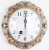 韩国代购公主家居海外进口欧式创意古典花纹客厅墙钟大数字挂钟表