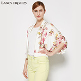 LANCY朗姿专柜正品正品款夏装修身印花五分袖短外套LA15202WJK293