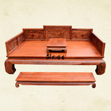红木家具缅甸花梨木双面雕花罗汉床实木沙发床加厚款超值加大加宽