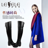LESELE/莱思丽2015冬季新款女中跟拉链圆头真皮长靴LD4109