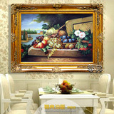 水果古典静物油画餐厅有框画欧式手绘挂画壁画装饰画洒店画 ZD609