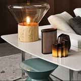 后现代创意简约北欧时尚宜家卧室灯床头台灯原木头实木质玻璃台灯
